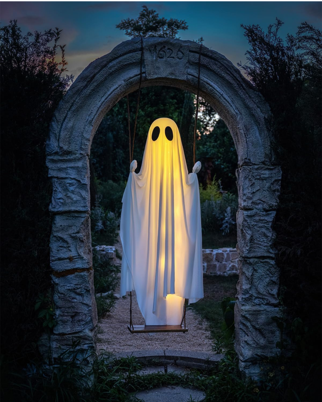Glowing Halloween Ghost Swing Decoration